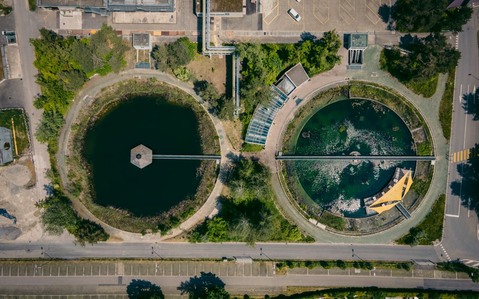 aerial view of Wastewater treatment Plant