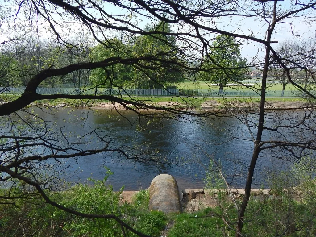 Pipe showing clean effluent discharge into a water course/river